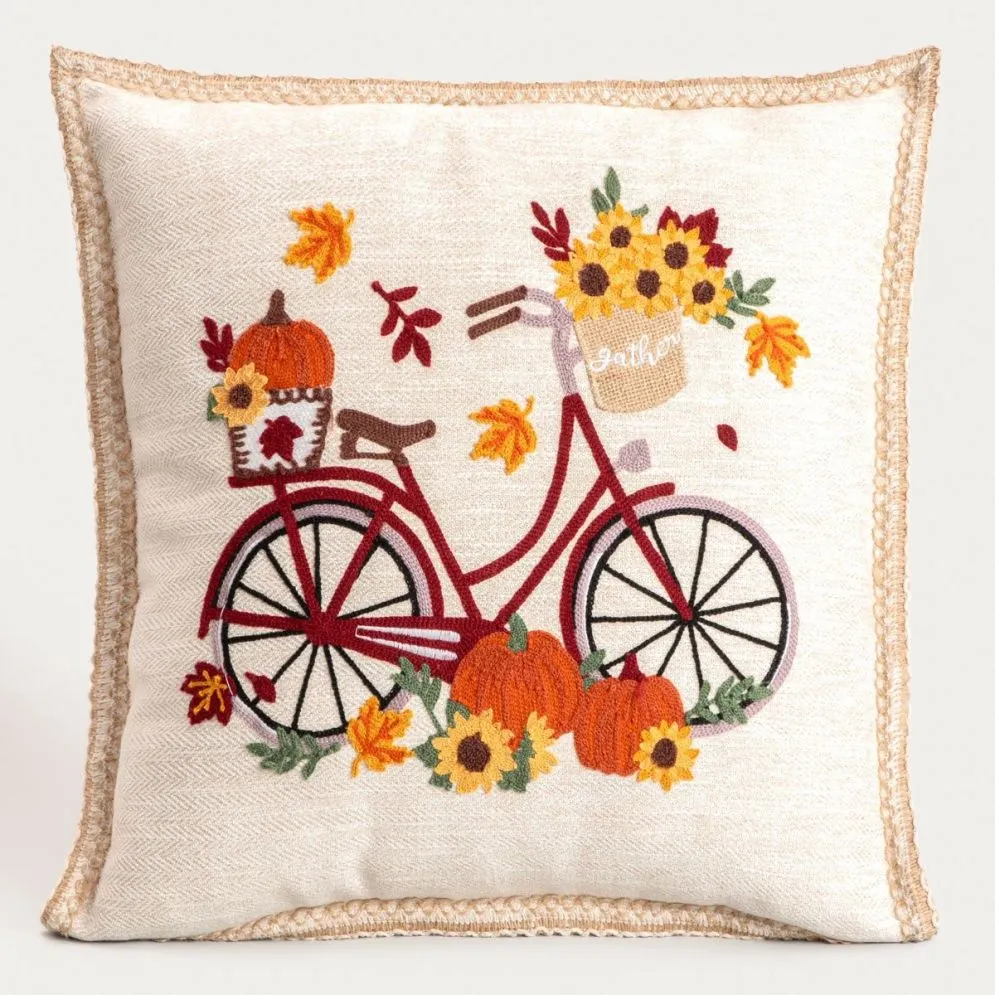 Poszewka na poduszkę TARDOR 45x45 cm z haftowanym motywem| MIRAT
