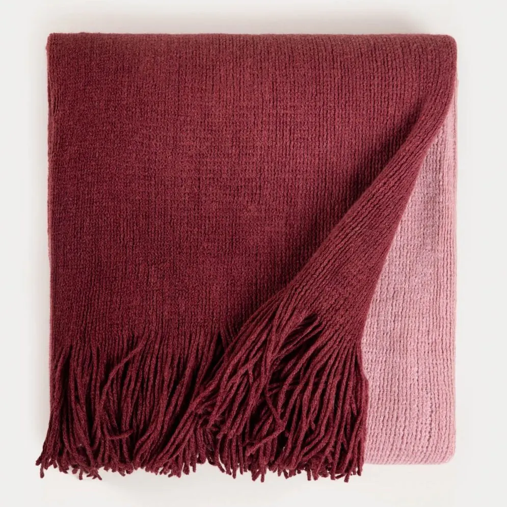 Koc Finns burgundowy ombre 130x170 cm | MIRAT