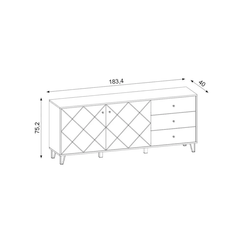 Komoda BILBAO 2D/3S dąb craft tobacco/grafit mat | sklep MIRAT styl LOFT, RYFLOWANY kolekcja BILBAO