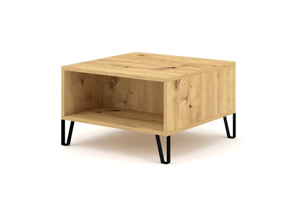 Stolik kawowy BILBAO dąb artisan na metalowych nogach | sklep MIRAT styl LOFT, SKANDYNAWSKI