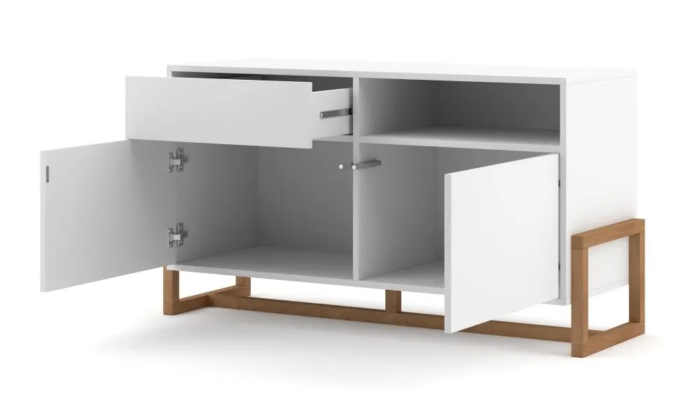 Komoda niska OSLO 2D1S 120cm biały mat w stylu skandynawskim | sklep MIRAT styl SKANDYNAWSKI kolekcja wm-oslo