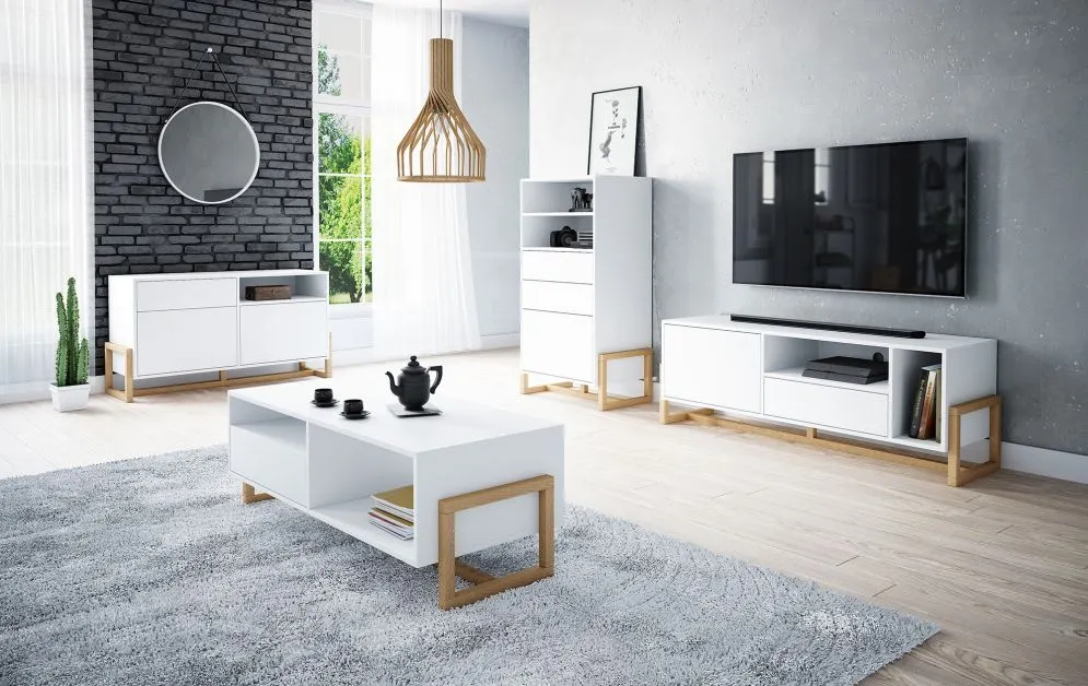 Komoda wysoka OSLO 1D2S 63cm biały mat regał | sklep MIRAT kolekcja wm-oslo