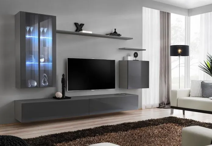Meblościanka SWITCH XII na wysoki połysk z podświetleniem | MIRAT. w stylu kolekcja SWITCH