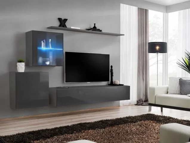 Meblościanka SWITCH XV wisząca z podświetleniem LED | MIRAT. w stylu kolekcja SWITCH