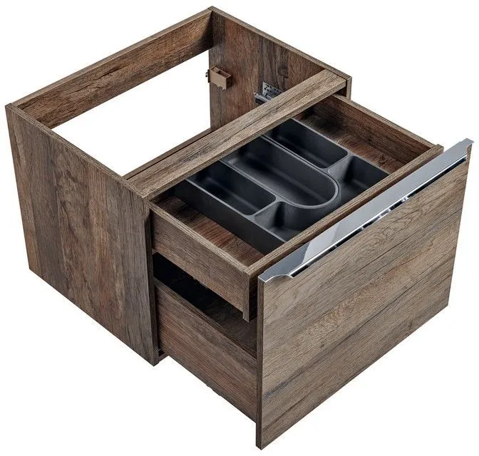 Szafka pod umywalkę nablatową SANTA FE OAK 60 + SANTA FE OAK 60 + regał dolny 20 dąb COMAD | MIRAT. styl LOFT kolekcja SANTA FE OAK