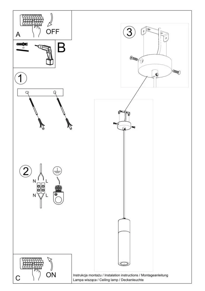 Lampa wisząca ZANE 1 szara | sklep MIRAT kolekcja zane