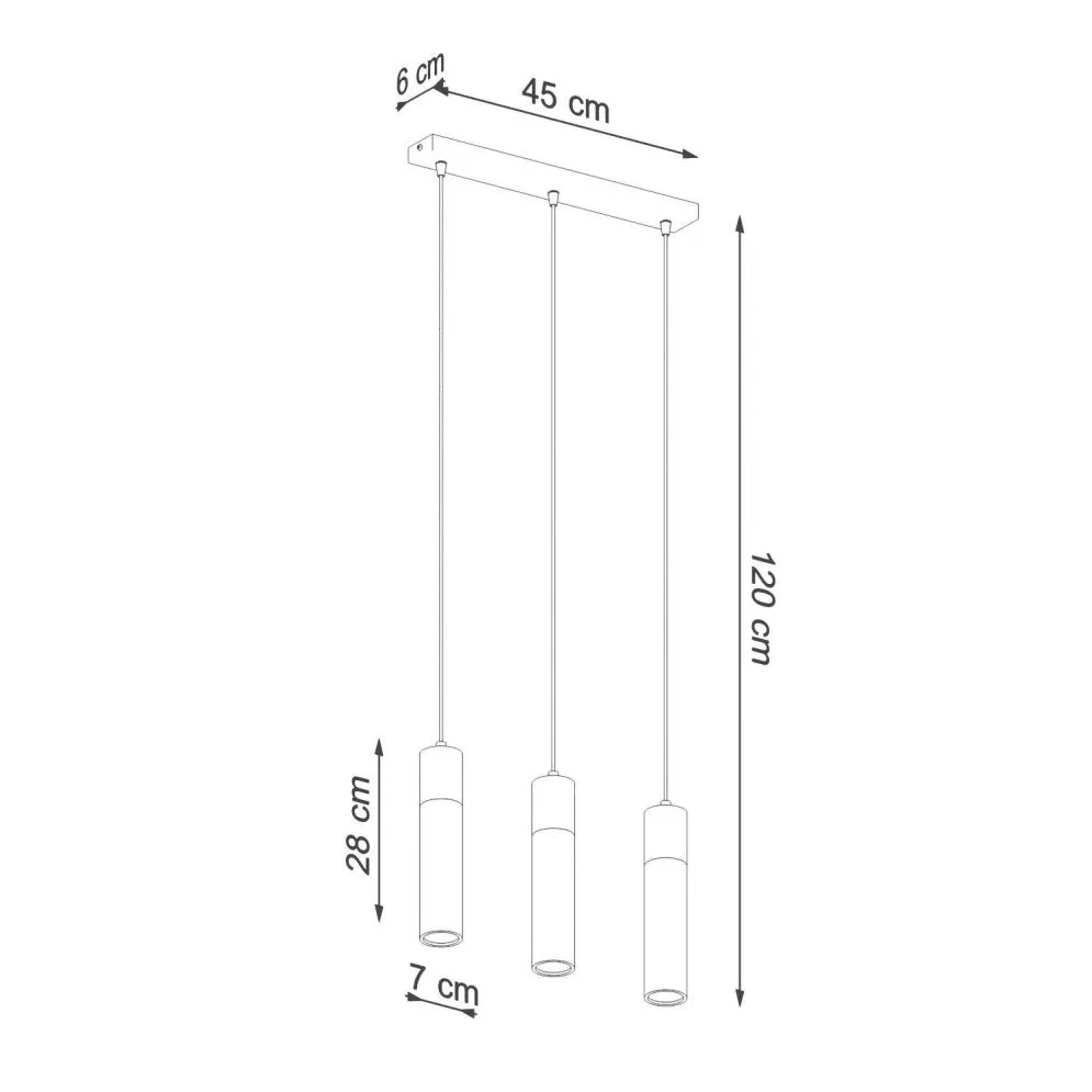 Lampa wisząca ZANE 3 szara | sklep MIRAT  kolekcja zane