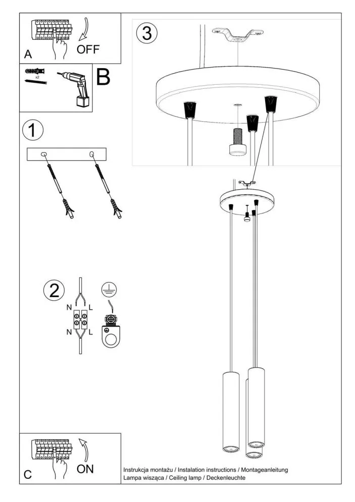 Lampa wisząca LINO 3P | sklep MIRAT  kolekcja lino