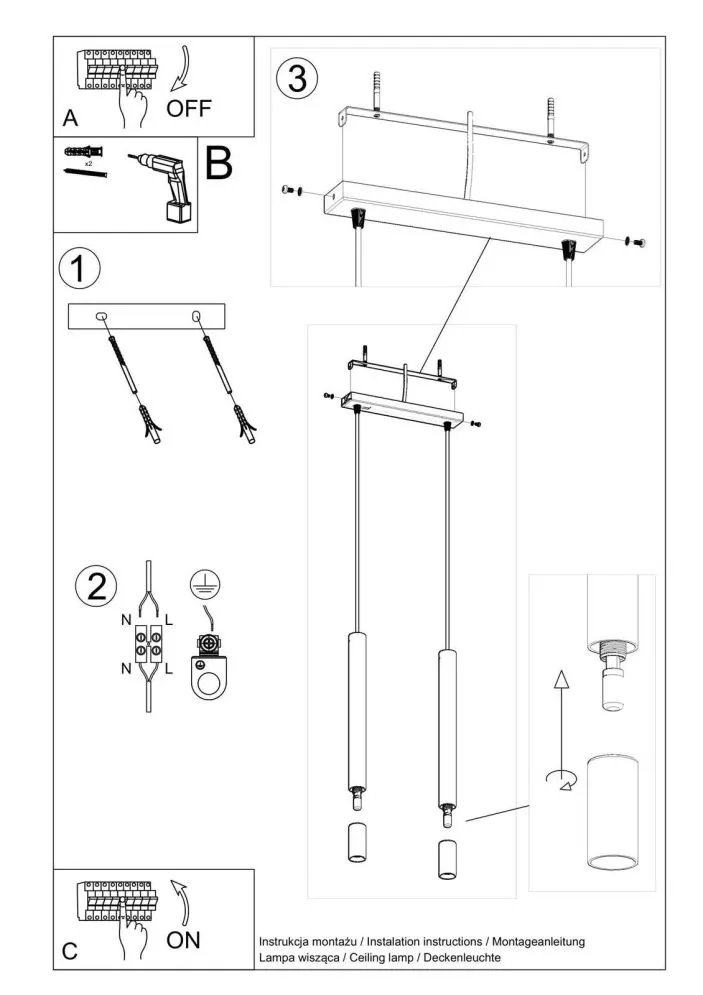 Lampa wisząca WEZYR 2 biała | sklep MIRAT kolekcja wezyr