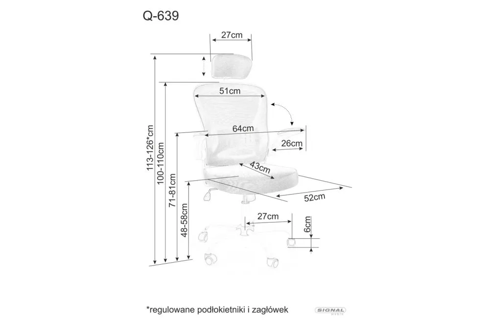 Fotel biurowy Q-639 szary z mechanizmem TILT I sklep meblowy MIRAT.