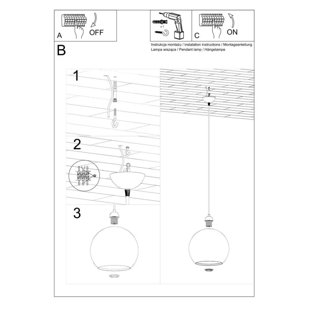 Lampa wisząca BALL szampański | sklep MIRAT kolekcja ball