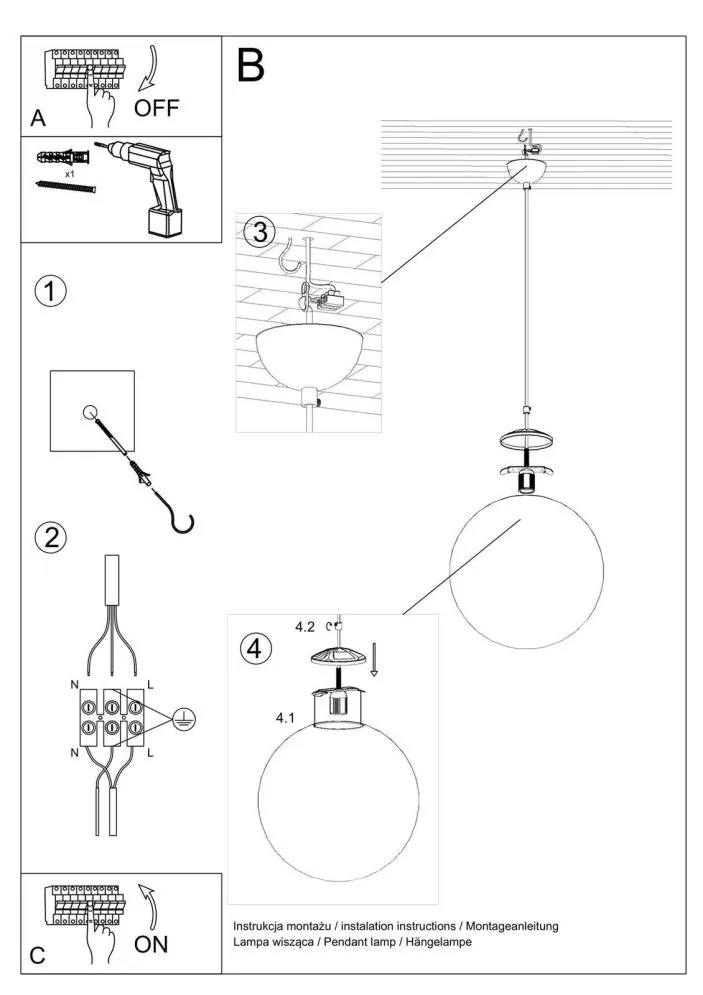 Lampa wisząca UGO 20 złota | sklep MIRAT kolekcja ugo