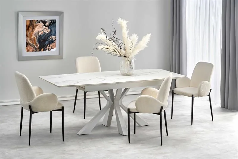 Stół rozkładany VIVALDI 160(200)x89 biały marmur w stylu glamour | MIRAT. w stylu kolekcja