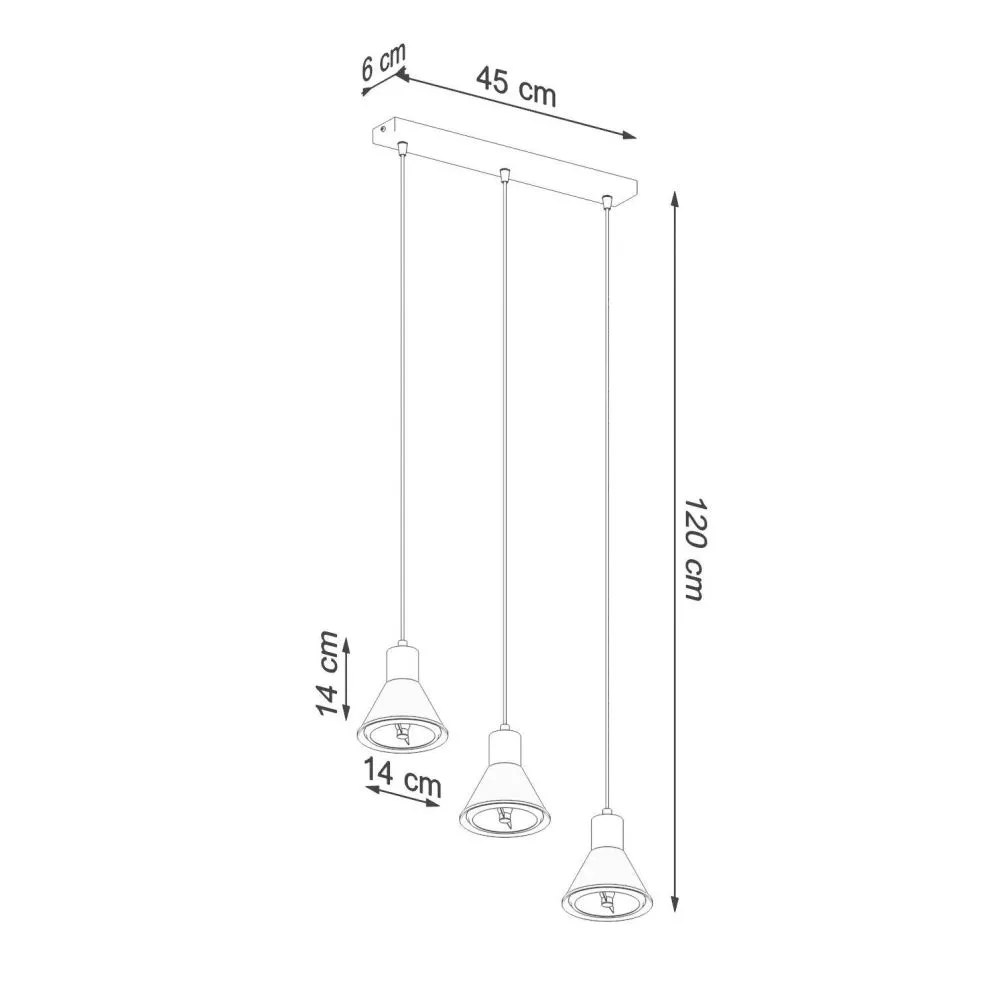 Lampa wisząca TAZILA 3 czarna [ES111] | sklep MIRAT  kolekcja tazila