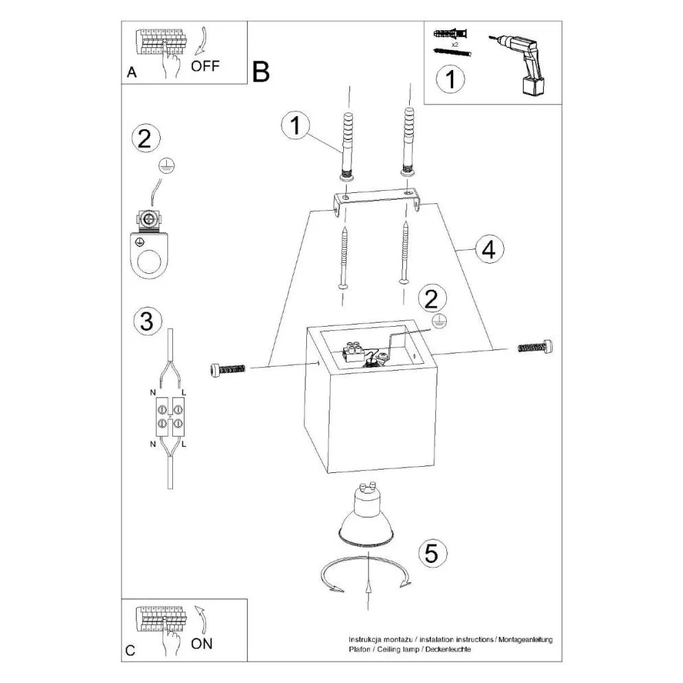 Plafon QUAD naturalne drewno | sklep MIRAT kolekcja quad