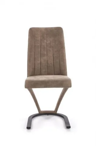 Krzesło K338 brązowe z przeszyciami na jednej nodze | MIRAT. w stylu LOFT kolekcja