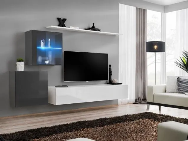Meblościanka SWITCH XV wisząca z podświetleniem LED | MIRAT. w stylu kolekcja SWITCH