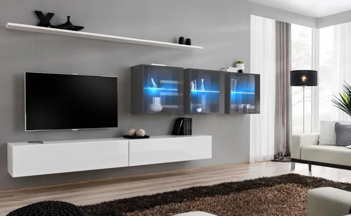 Meblościanka SWITCH XVII z podświetleniem na wysoki połysk | MIRAT. w stylu kolekcja SWITCH
