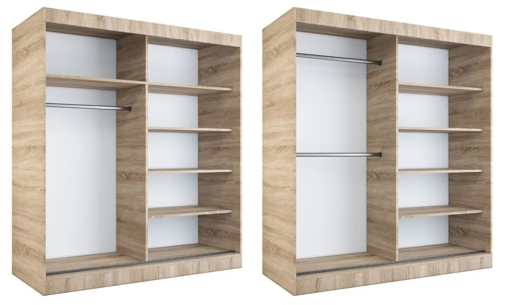 Szafa przesuwna MODUO COMFORT 180 biała mat gładka z lustrem | MIRAT. kolekcja MODUO COMFORT