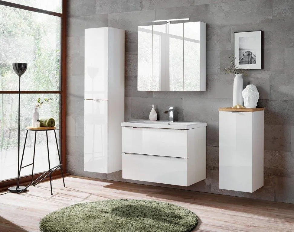 Szafka pod umywalkę MILANO / CAPRI 60 cm biała wisząca | MIRAT. w stylu kolekcja CAPRI