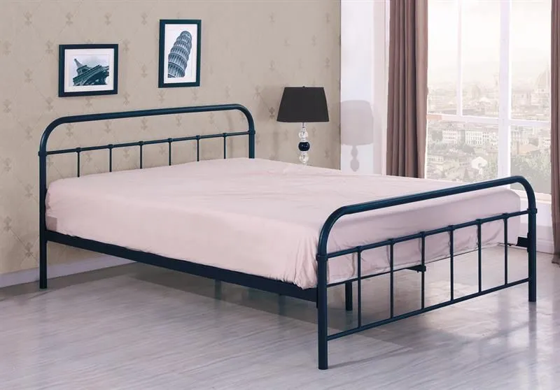 Łóżko LINDA 120x200 czarne metalowe dwuosobowe | MIRAT. styl LOFT