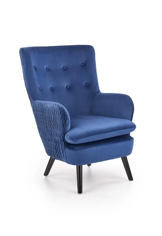 Fotel RAVEL VELVET granatowy tapicerowany aksamitem | MIRAT. w stylu kolekcja