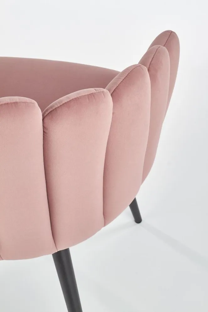 Krzesło K410 różowe tapicerowane muszelka | MIRAT. w stylu GLAMOUR kolekcja