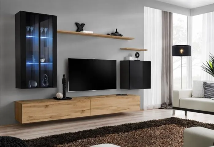 Meblościanka SWITCH XII na wysoki połysk z podświetleniem | MIRAT. w stylu kolekcja SWITCH