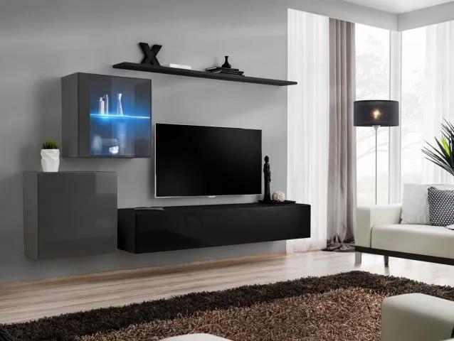 Meblościanka SWITCH XV wisząca z podświetleniem LED | MIRAT. w stylu kolekcja SWITCH