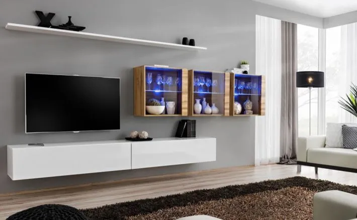 Meblościanka SWITCH XVII z podświetleniem na wysoki połysk | MIRAT. w stylu kolekcja SWITCH