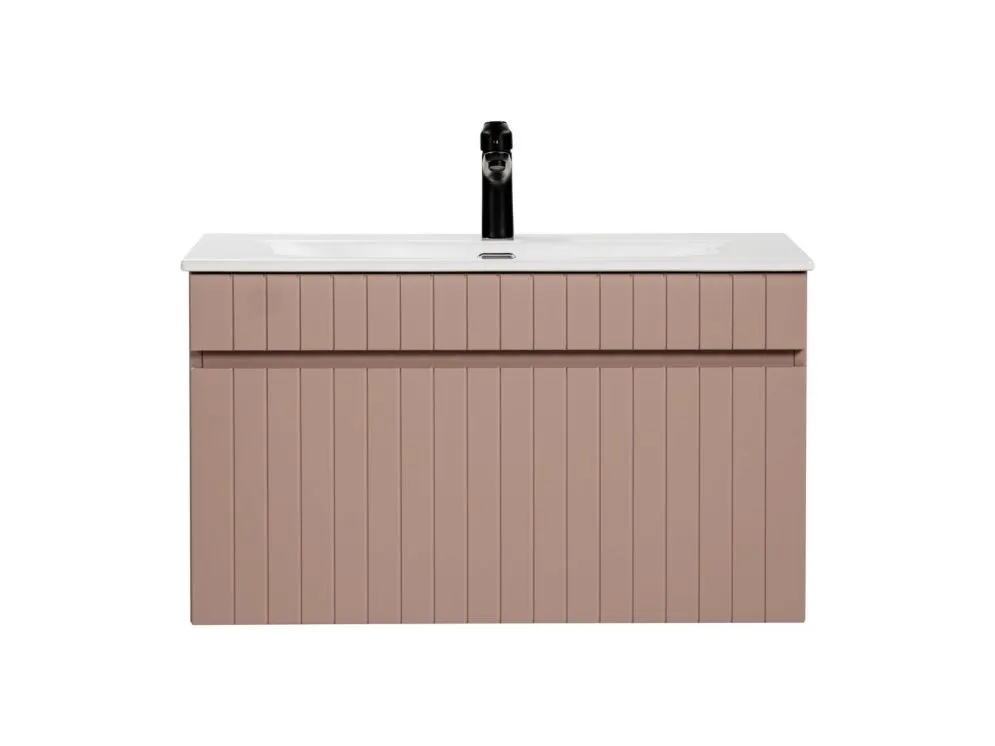 Szafka pod umywalkę ICONIC ROSE 82 80cm różowa wisząca I sklep meblowy MIRAT. styl RYFLOWANY