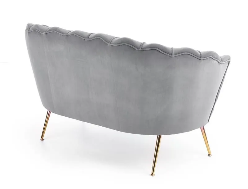 Sofa AMORINITO XL szara muszla na złotych lub czarnych nogach | MIRAT. styl GLAMOUR, PASTELE