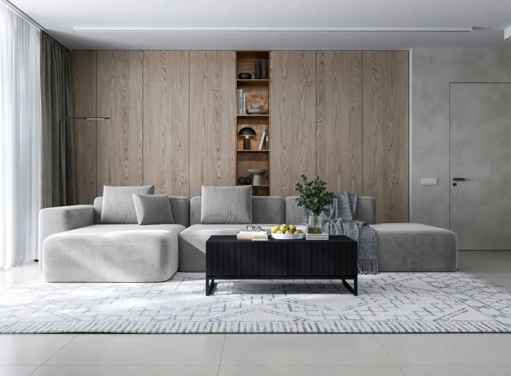 Stolik kawowy TAL 3D 110x54cm czarny mat w stylu loft I sklep meblowy MIRAT. styl LOFT, RYFLOWANY kolekcja TAL