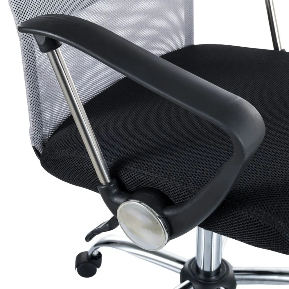 Designerski fotel biurowy Q-025 czarno szary z mechanizmem TILT | MIRAT