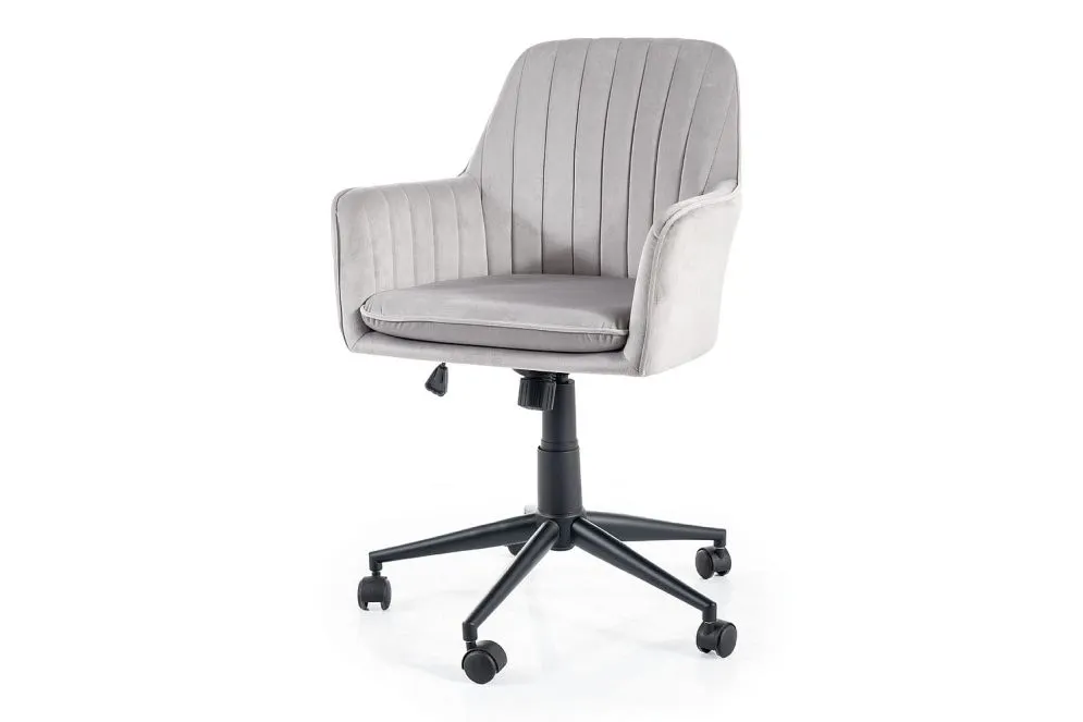 Fotel biurowy Q-886 VELVET jasnoszary do biurka I sklep meblowy MIRAT.