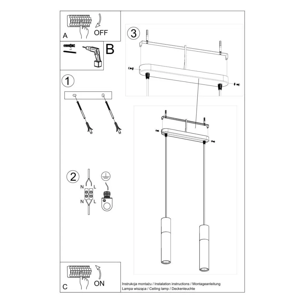 Lampa wisząca PABLO 2 biała | sklep MIRAT  kolekcja pablo