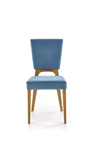 Krzesło WENANTY niebieskie dąb miodowy w stylu retro | MIRAT. w stylu VINTAGE kolekcja CHARAZIAK DESIGN