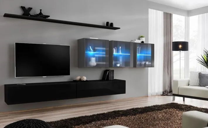 Meblościanka SWITCH XVII z podświetleniem na wysoki połysk | MIRAT. w stylu kolekcja SWITCH