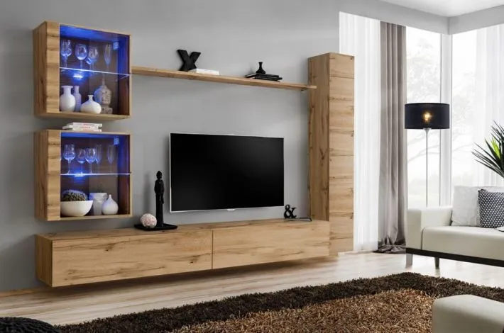 Meblościanka SWITCH XVIII wisząca nowoczesna na wysoki połysk | MIRAT. w stylu kolekcja SWITCH
