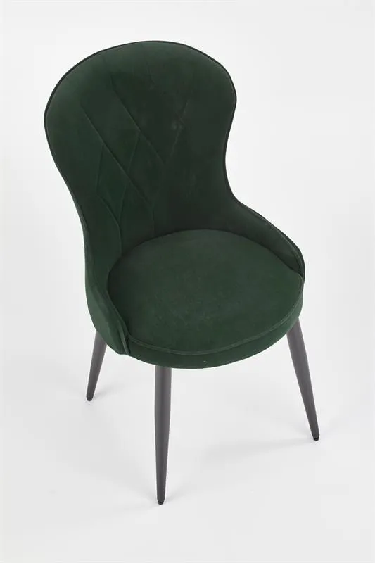 Krzesło K366 VELVET ciemno zielone na metalowych nogach | MIRAT. styl GLAMOUR