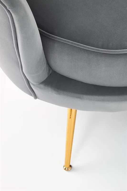 Sofa AMORINITO XL szara muszla na złotych lub czarnych nogach | MIRAT. styl GLAMOUR, PASTELE