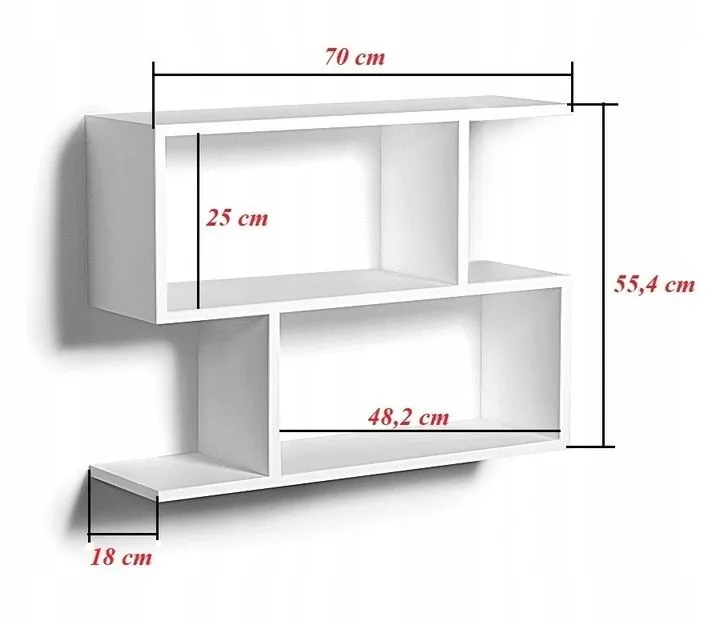 Nowoczesna półka ALESIA 7 czarna wisząca | MIRAT. styl LOFT