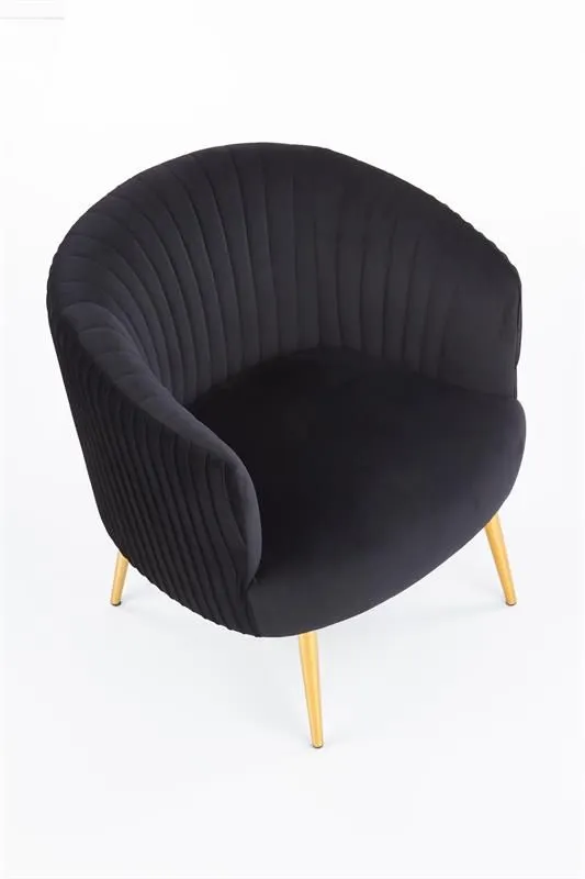 Fotel CROWN czarny z przeszyciami w stylu glamour | MIRAT. w stylu GLAMOUR kolekcja