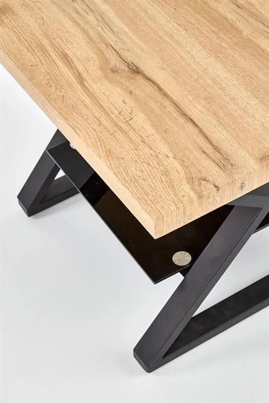Ława XENA KWADRAT 60x60 ze szklaną półką do salonu w stylu loft | MIRAT. w stylu LOFT kolekcja