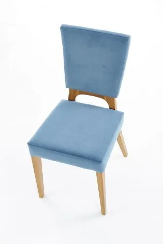 Krzesło WENANTY niebieskie dąb miodowy w stylu retro | MIRAT. w stylu VINTAGE kolekcja CHARAZIAK DESIGN