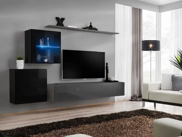 Meblościanka SWITCH XV wisząca z podświetleniem LED | MIRAT. w stylu kolekcja SWITCH