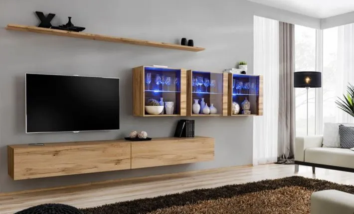 Meblościanka SWITCH XVII z podświetleniem na wysoki połysk | MIRAT. w stylu kolekcja SWITCH