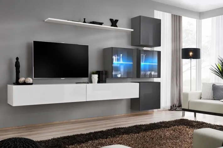 Meblościanka SWITCH XIX modułowa na wysoki połysk | MIRAT. w stylu kolekcja SWITCH