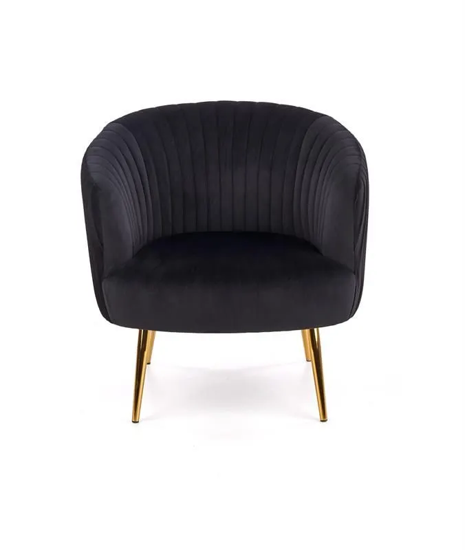 Fotel CROWN czarny z przeszyciami w stylu glamour | MIRAT. w stylu GLAMOUR kolekcja