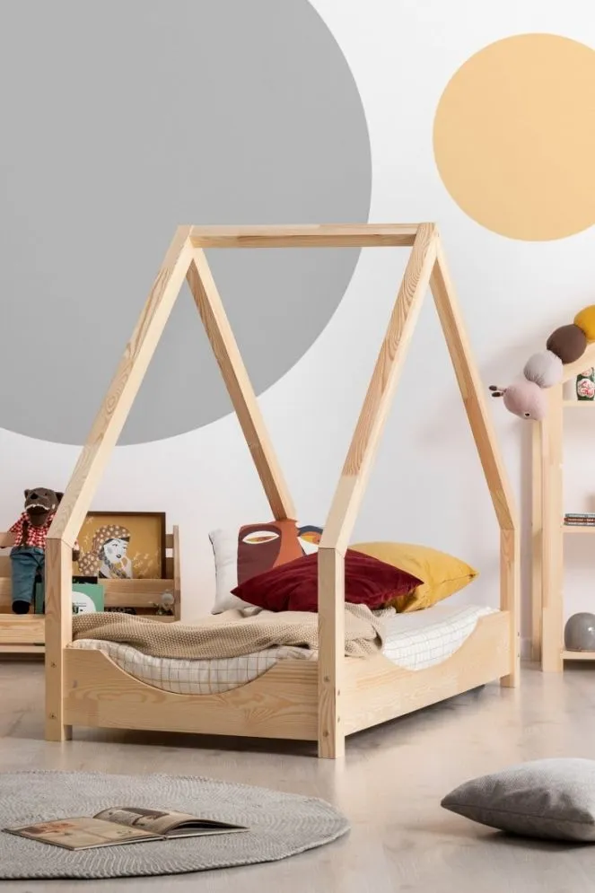 Łóżko dziecięce LOCA E 80x140 sosna domek | MIRAT. w stylu kolekcja LOCA